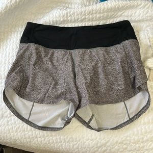 lululemon speed up shorts, size 4, mid rise